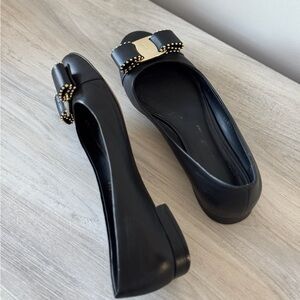Ferragamo Black Bow Flats